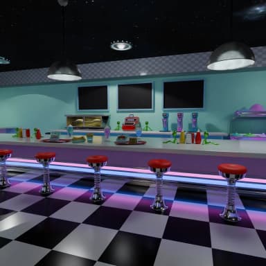Blender Scene - DoubleDells Diner preview 2